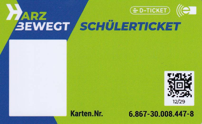 Rohling eines Schülerdeutschlandtickets
