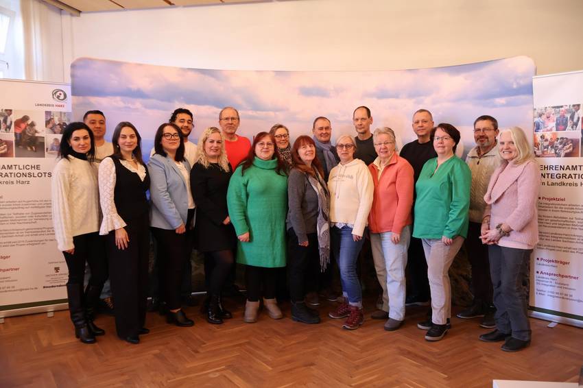 Gruppenfoto der Integrationslotsen des Landkreises Harz. Gruppenfoto der Integrationslotsen des Landkreises Harz.