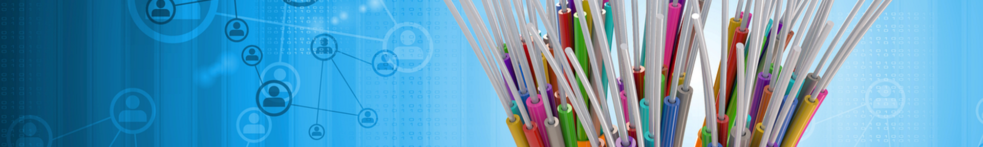 Symbold - viele bunte Kabel in einem dicken Kabel gebündelt.