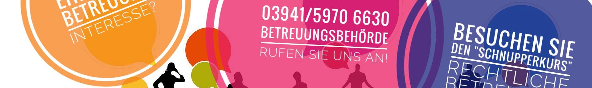 Das Bild zeigt die Telefonnummer der Betreuungsbehörde und die Aufschrift Ehrenamt, Betreuung, Interesse?