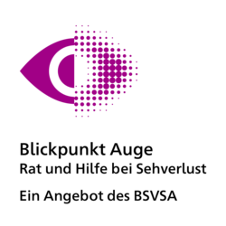 Logo: ein Auge mit dem Text: Rat und Hilfe bei Sehverlust