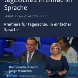 Screenshot Tagesschau Auf dem Bild sind zwei Moderatoren abegebildet.