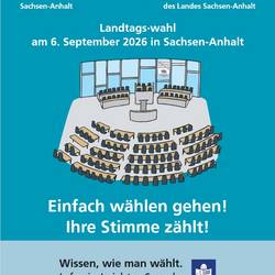 Titel der Broschüre zur Landtagswahl 2026 in Sachsen-Anhalt in Leichter Sprache