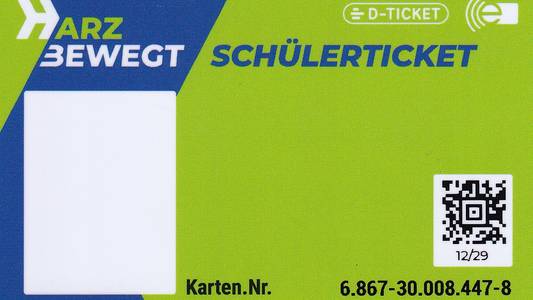 Rohling eines Schülerdeutschlandtickets Rohling eines Schülerdeutschlandtickets