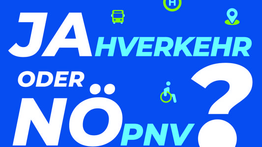 Blauerhintergrund mit dem Text JAnverkehr oder NÖPNV?