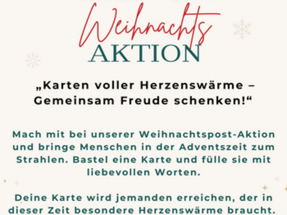 Weihnachtspost-Aktion „Karten voller Herzenswärme – Gemeinsam Freude schenken!“