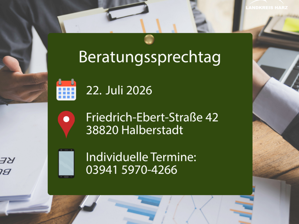 Bild zur Terminankündigung Beratungssprechtag Bild zur Terminankündigung Beratungssprechtag